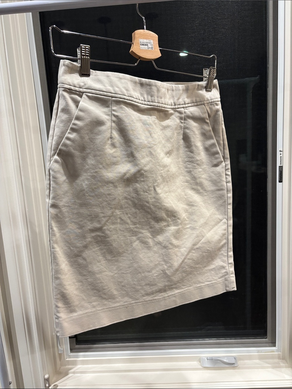 Banana Republic Asymmetrical Cream Pencil Skirt